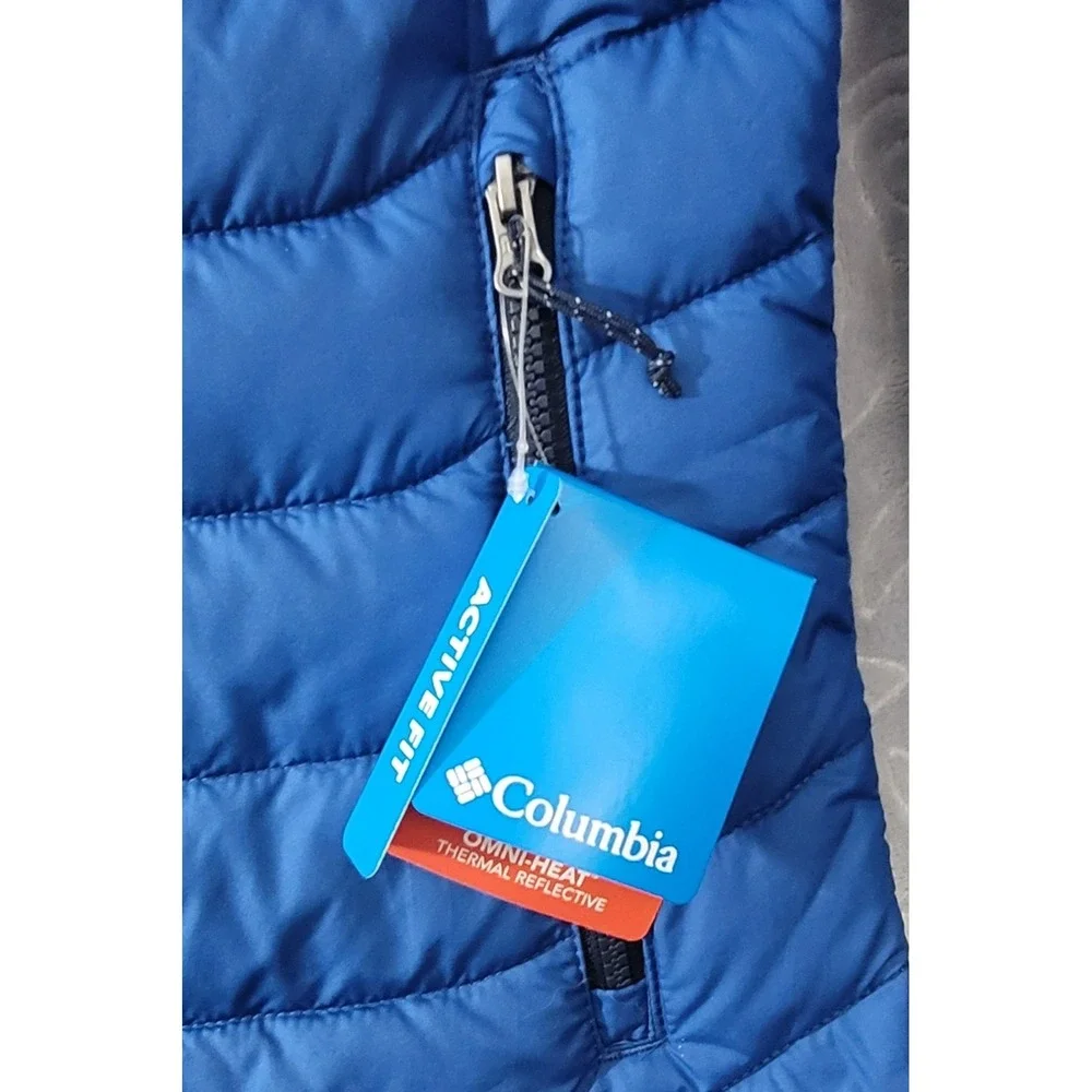 Columbia Men's Powder Lite II Blue Puffer Jacket Size Large Omni-Heat Active Fit